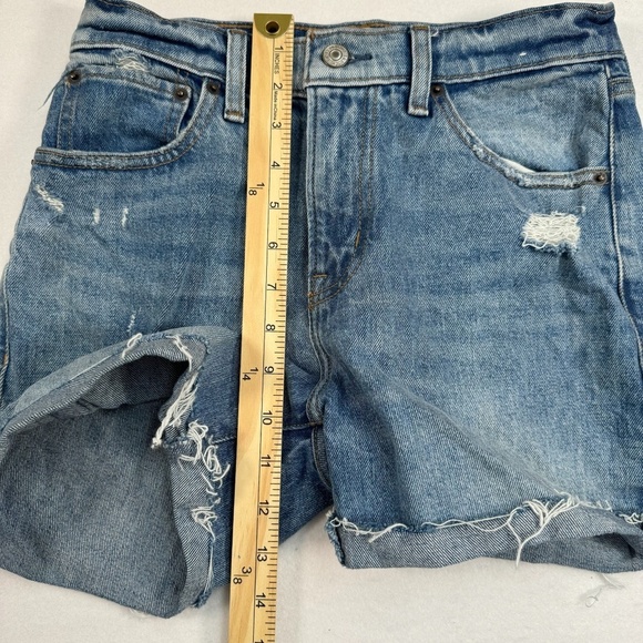 Abercrombie & Fitch The Boyfriend Mid Rise Jean Shorts Size 24/00 Raw Rolled Hem - Picture 7 of 10